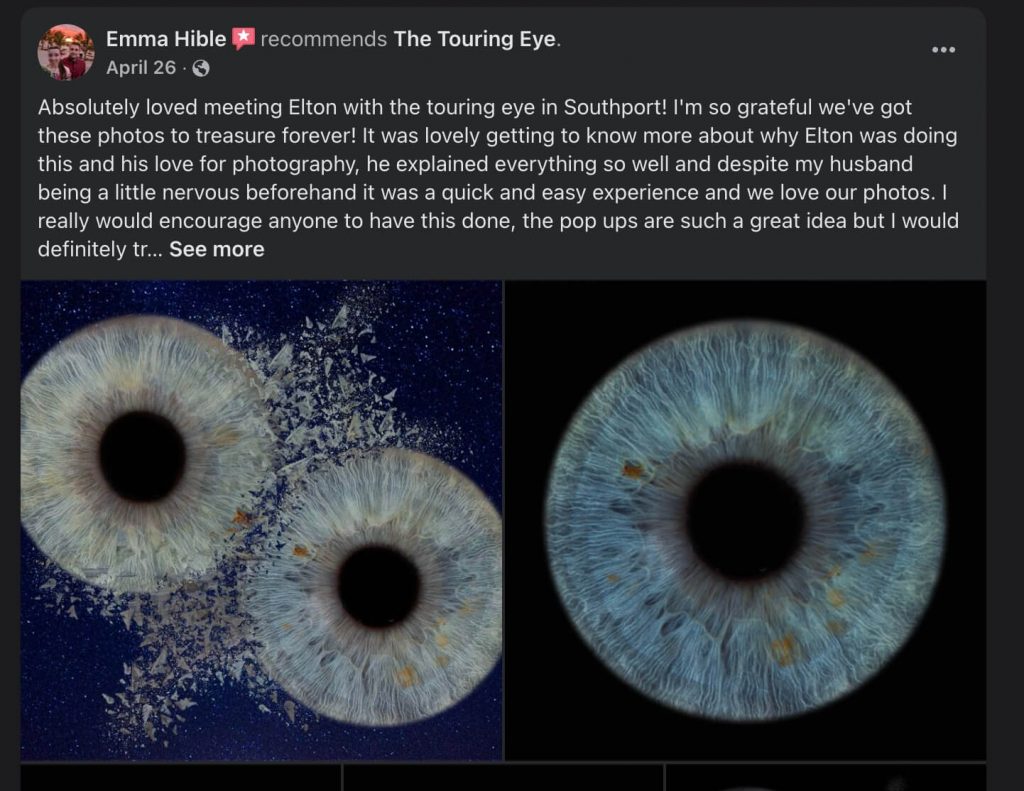 Iris photography review for The Touring Eye from Emma. An attendee at one of my pop-up events.
