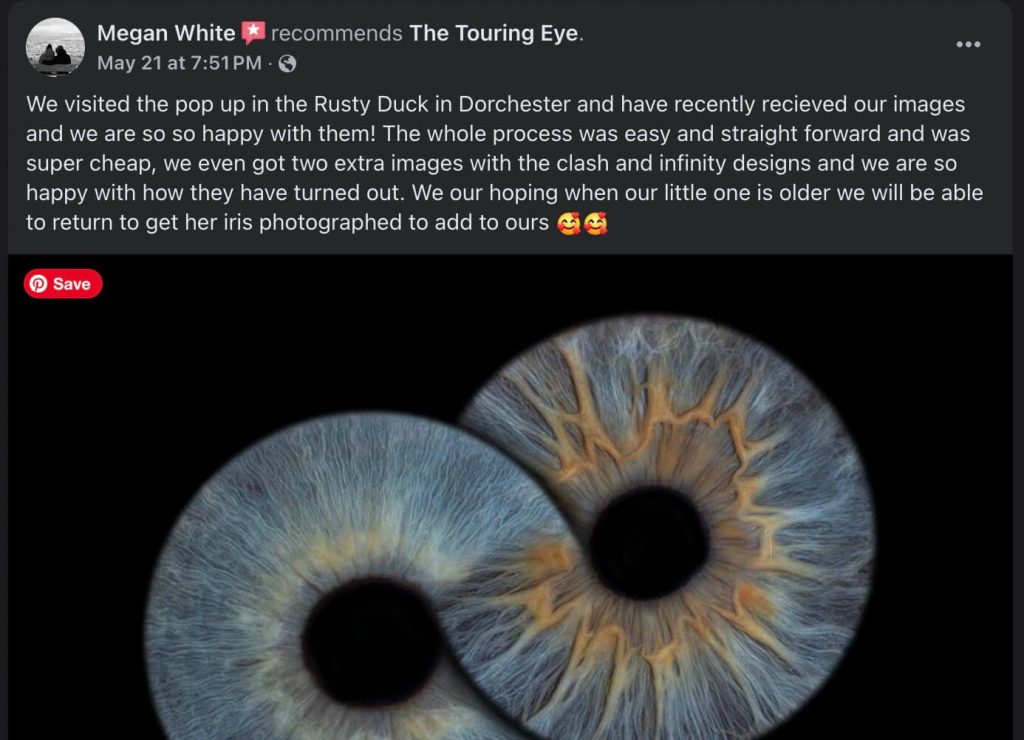 Iris photography review for The Touring Eye from Megan. An attendee at one of my pop-up events.