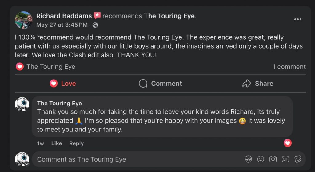 Iris photography review for The Touring Eye from Richard. An attendee at one of my pop-up events.