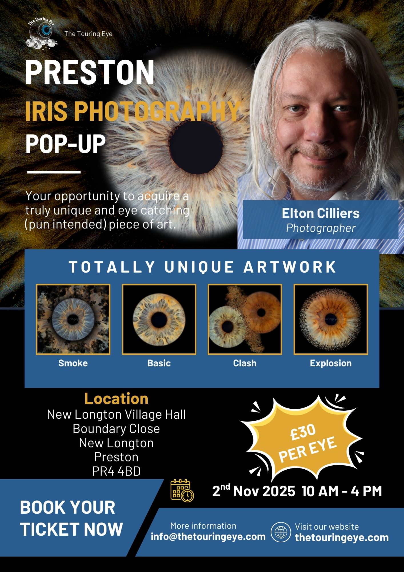 Preston Iris Photography Pop‑Up — Sun 2nd November  2025