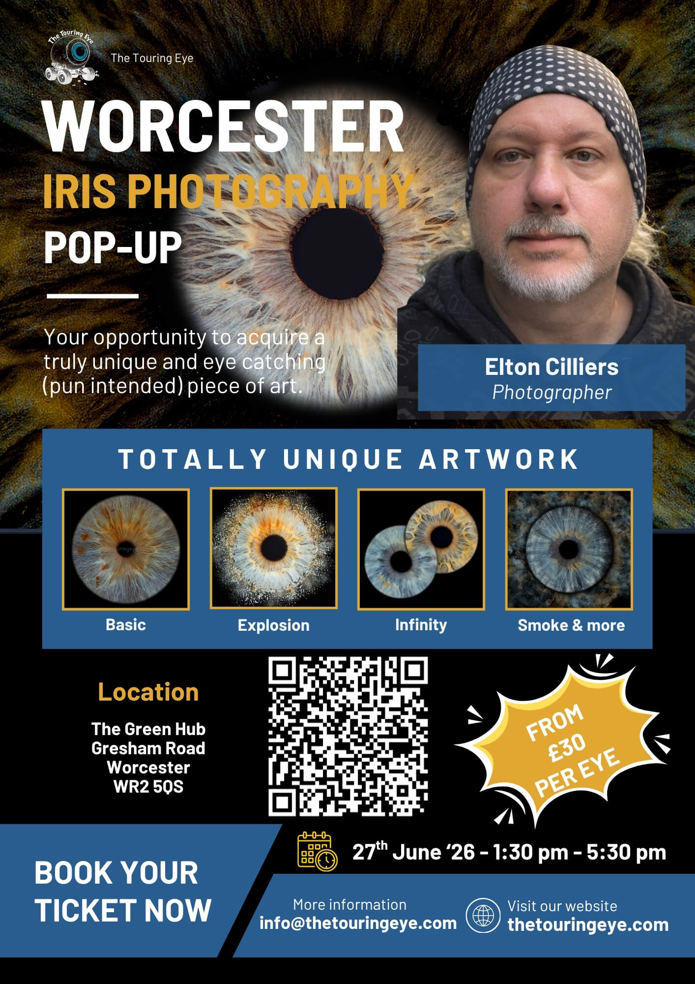 Worcester, Worcestershire Iris Eye Photography Pop-Up, 27-06-26