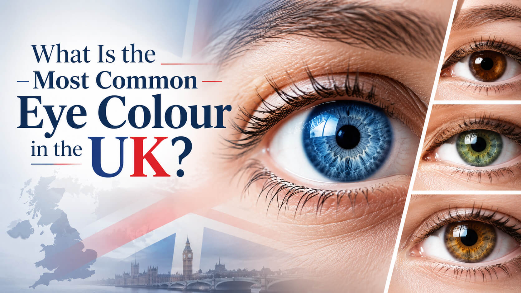 What Is the Most Common Eye Colour in the UK article featured image should several different eye colours with the prominent image being a blue eye